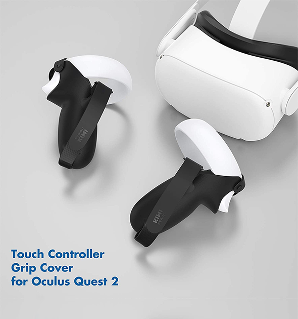 KIWI Design Silicone Grips w/ Knuckle Straps for Oculus Quest 2